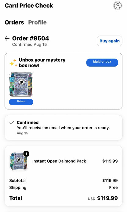 Instant Open Pack